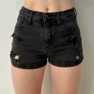 Black high-rise short with small rips on the legs! 
Free shipping!